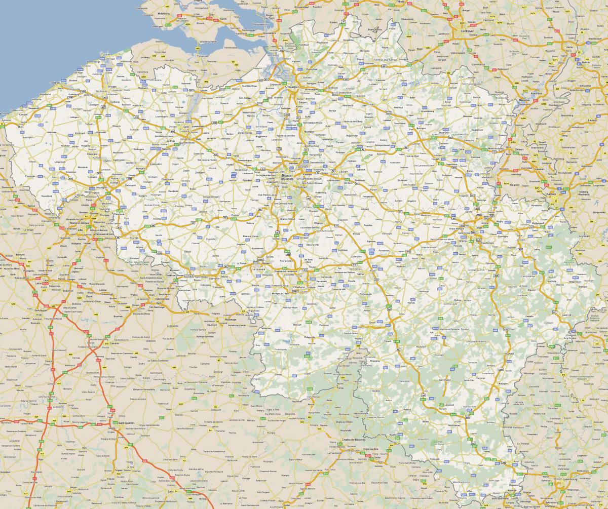 Mapa autostrad w Belgii